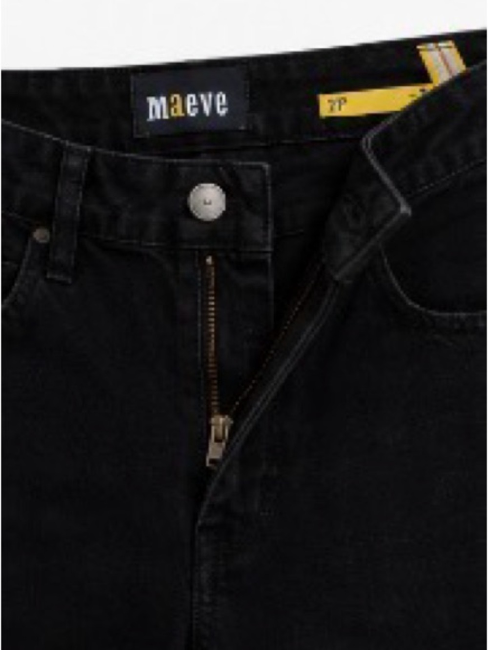 Maeve by Anthropologie Black Wide Leg Cropped Jeans 27 Petite - Picture 3 of 5